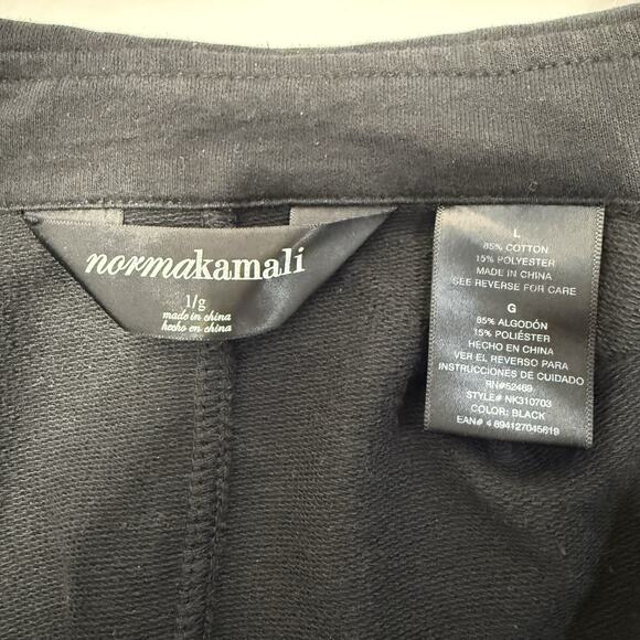 Norma Kamali Double Breast Knit Jacket Women’s Large Black Blazer Peacoat Cuffs - Picture 8 of 10